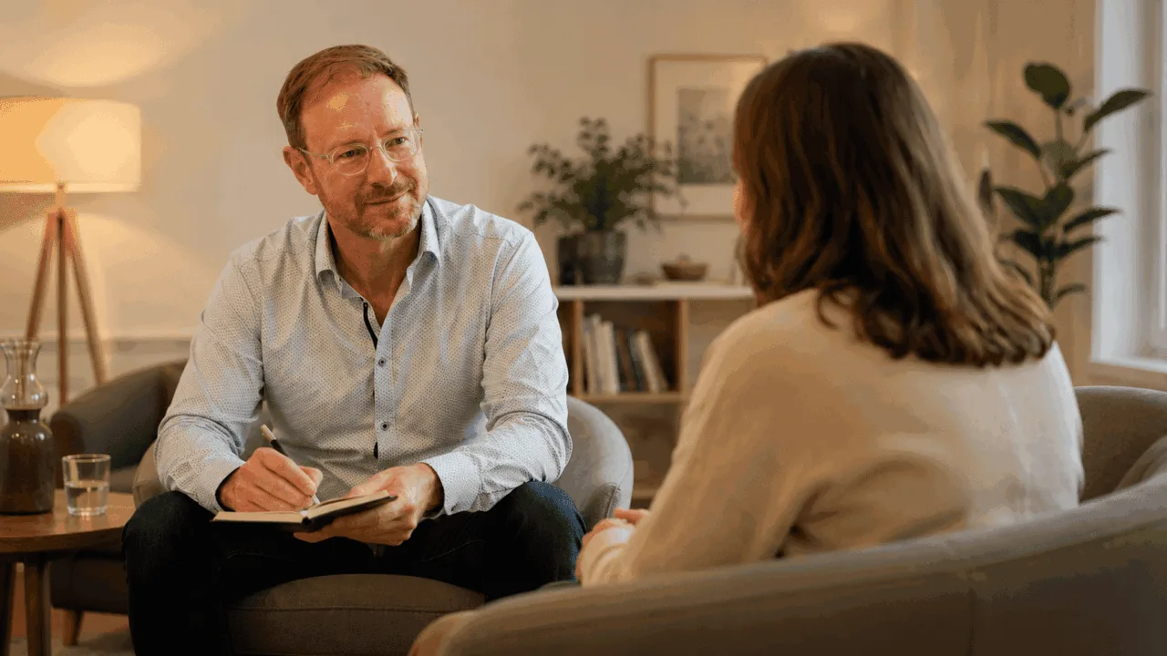Coaching-Gespräch mit Tobias Judmaier in der Praxis