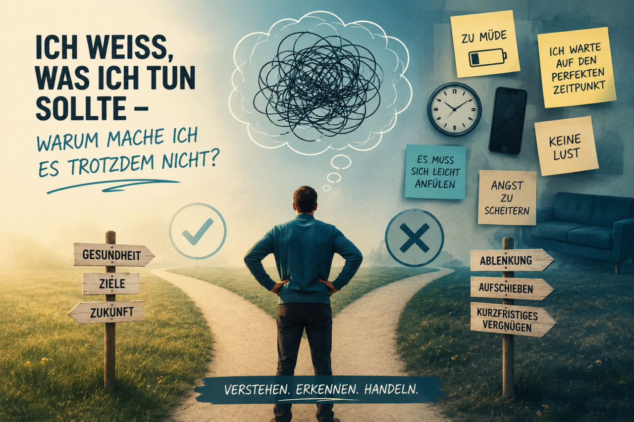 Symbolbild: Ich weiß, was ich tun sollte – warum mache ich es trotzdem nicht?