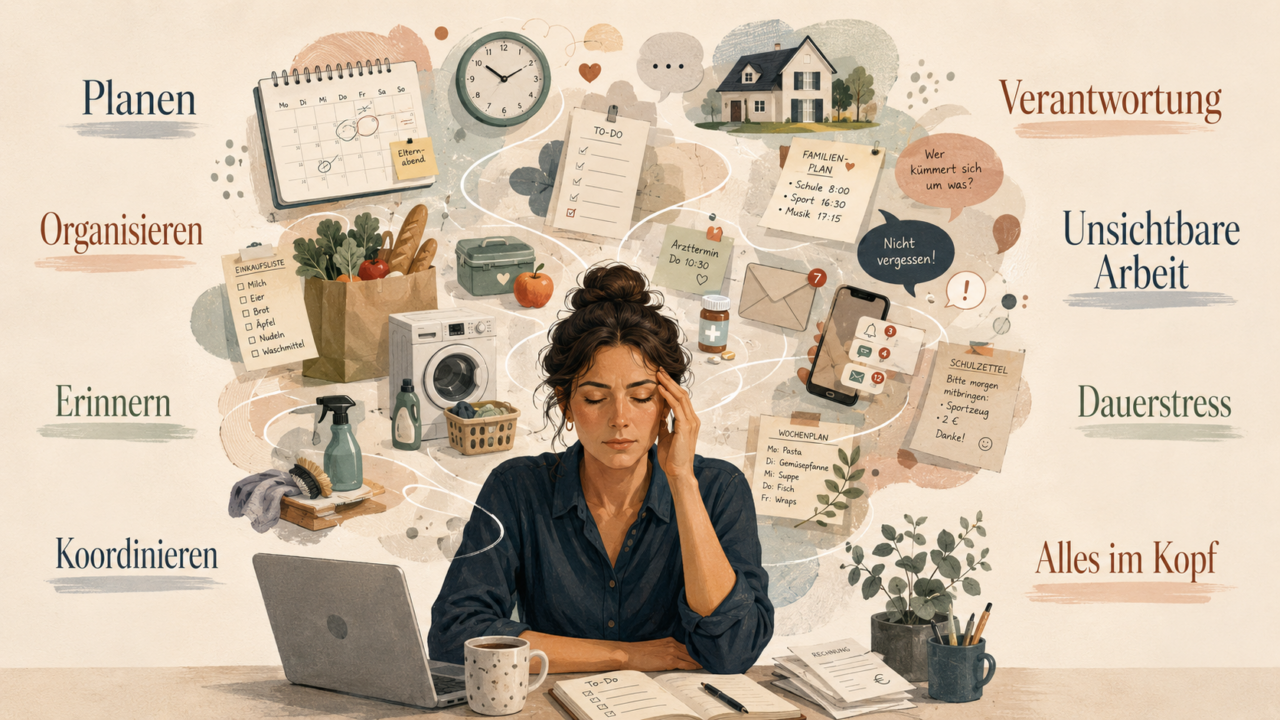 Symbolbild: Mental Load – wenn das Denken selbst zur Arbeit wird