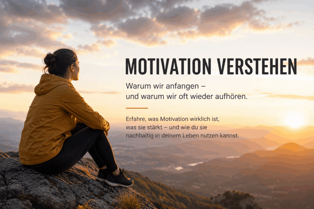 Tobias Judmaier sitzt auf einem Berg und blickt auf die Landschaft bei Sonnenuntergang.